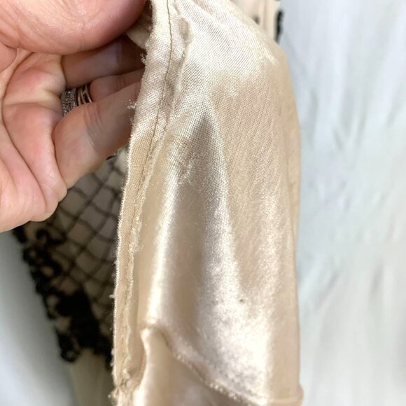 Jolene Mermaid Chiffon Beaded Rhinestone Prom Gown Black Ivory Pageant Size M - Picture 11 of 12